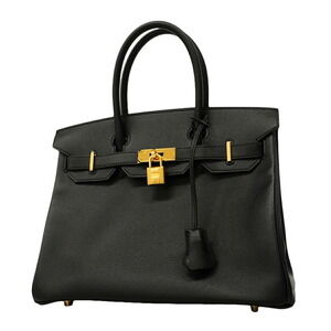 Hermes Birkin 30 handbag, Veau Epsom leather, black, D stamp, women's.